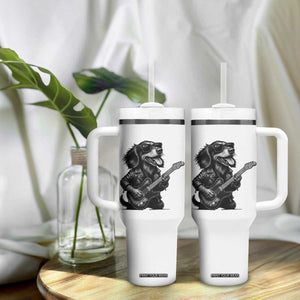 Rock And Roll Dachshund Tumbler With Handle Dog Playing Guitar Music Lover TS12 Print Your Wear