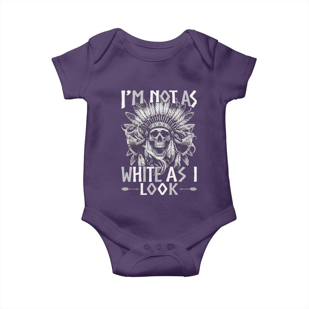 Vintage Native Warrior Skull Baby Onesie Im Not As White As I Look