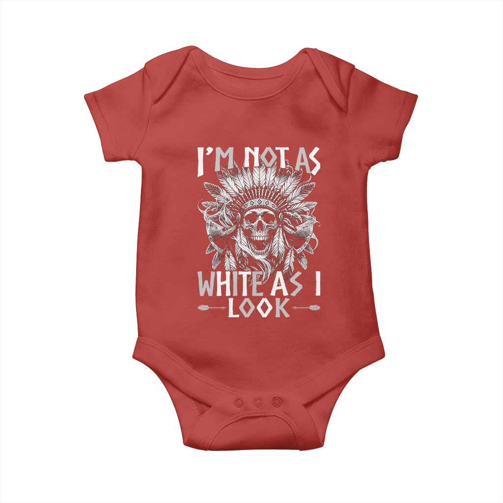 Vintage Native Warrior Skull Baby Onesie Im Not As White As I Look