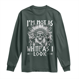 Vintage Native Warrior Skull Long Sleeve Shirt Im Not As White As I Look