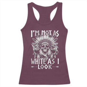 Vintage Native Warrior Skull Racerback Tank Top Im Not As White As I Look