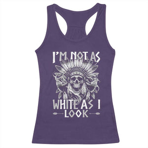 Vintage Native Warrior Skull Racerback Tank Top Im Not As White As I Look
