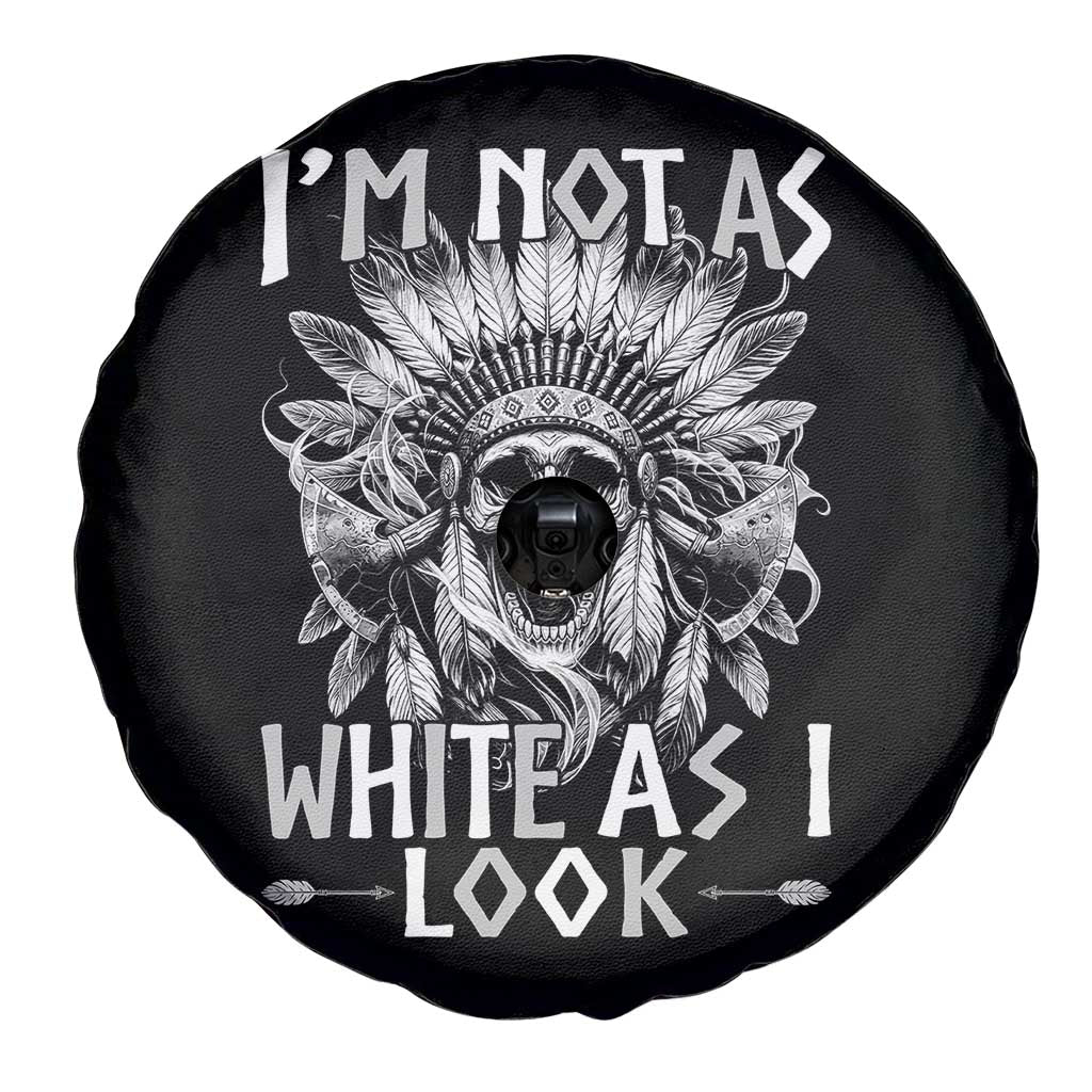 Vintage Native Warrior Skull Spare Tire Cover Im Not As White As I Look