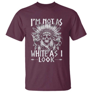 Vintage Native Warrior Skull T Shirt Im Not As White As I Look