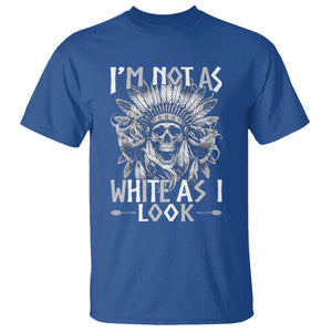 Vintage Native Warrior Skull T Shirt Im Not As White As I Look
