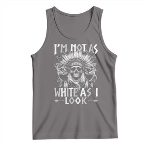 Vintage Native Warrior Skull Tank Top Im Not As White As I Look