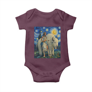 White Buffalo Woman Baby Onesie North American Native Legends Starry Night Inspired Art