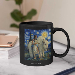 White Buffalo Woman Coffee Mug North American Native Legends Starry Night Inspired Art TS12 Print Your Wear