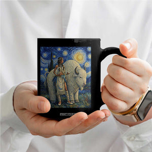 White Buffalo Woman Coffee Mug North American Native Legends Starry Night Inspired Art TS12 Print Your Wear