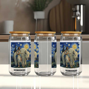 White Buffalo Woman Glass Can North American Native Legends Starry Night Inspired Art