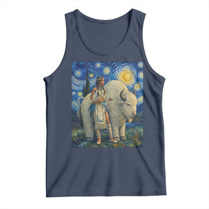 White Buffalo Woman Tank Top North American Native Legends Starry Night Inspired Art