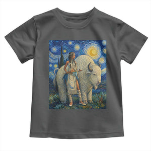 White Buffalo Woman Toddler T Shirt North American Native Legends Starry Night Inspired Art