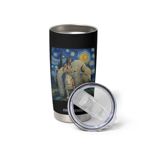 White Buffalo Woman Tumbler Cup North American Native Legends Starry Night Inspired Art