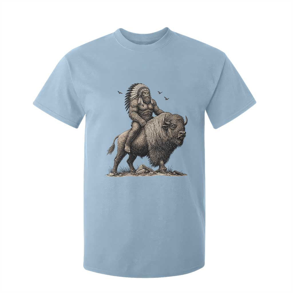 Funny Bigfoot Buffalo Rider T Shirt For Kid Native Inspired Heritage Graphic