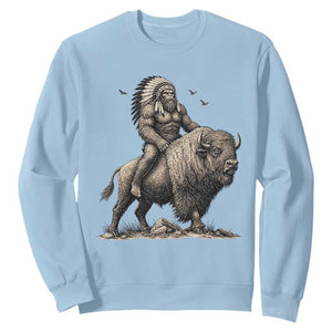 Funny Bigfoot Buffalo Rider Sweatshirt Native Inspired Heritage Graphic
