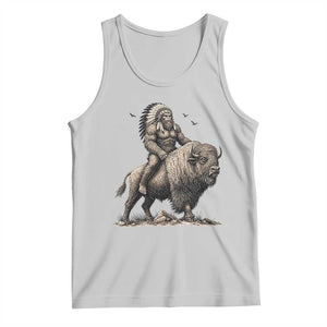 Funny Bigfoot Buffalo Rider Tank Top Native Inspired Heritage Graphic