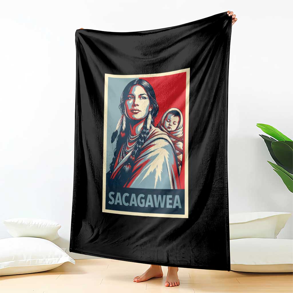 Womens History Month Sacagawea Throw Blanket Native American Heritage Graphic