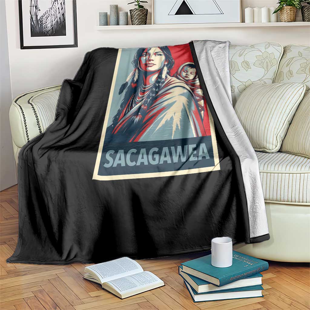 Womens History Month Sacagawea Throw Blanket Native American Heritage Graphic