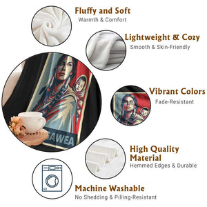 Womens History Month Sacagawea Throw Blanket Native American Heritage Graphic