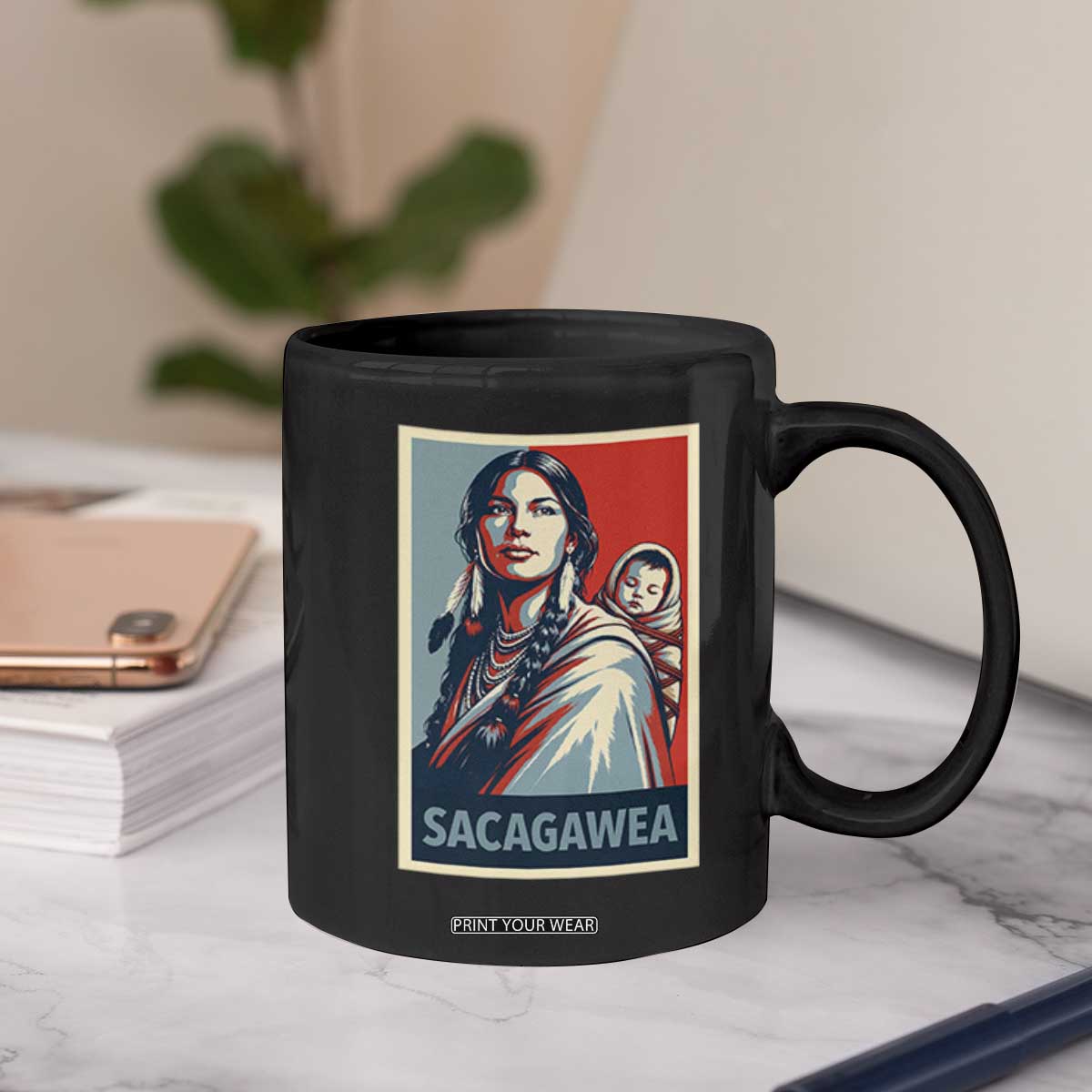 Womens History Month Sacagawea Coffee Mug Native American Heritage Graphic
