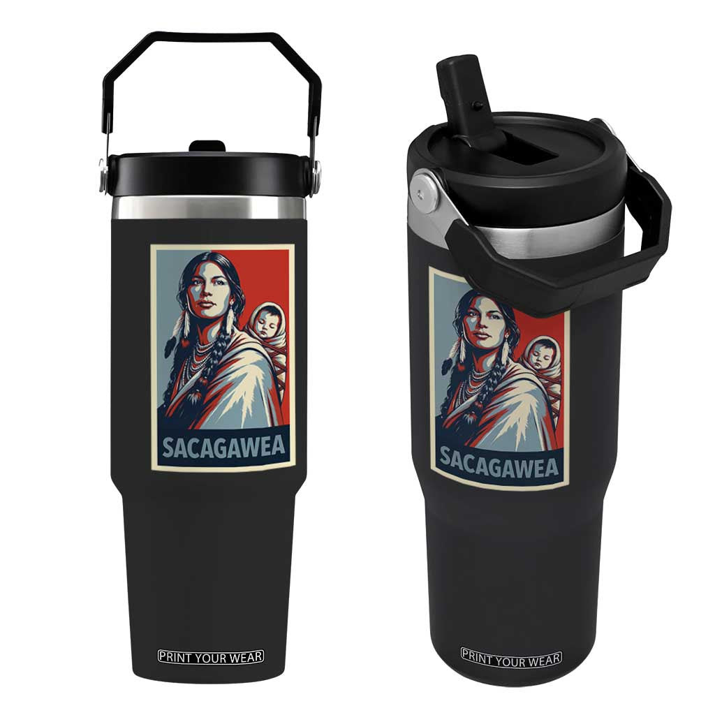 Womens History Month Sacagawea Flip Straw Tumbler Native American Heritage Graphic