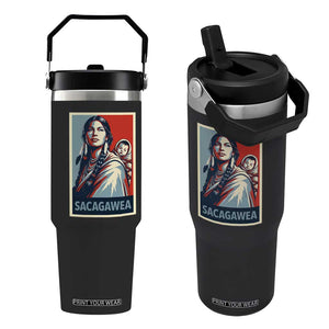 Womens History Month Sacagawea Flip Straw Tumbler Native American Heritage Graphic