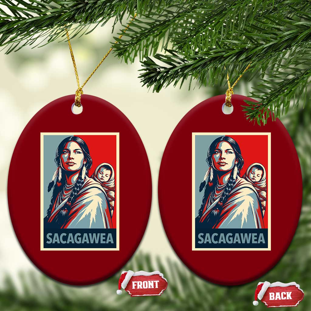 Womens History Month Sacagawea Ceramic Ornament Native American Heritage Graphic