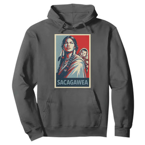 Womens History Month Sacagawea Hoodie Native American Heritage Graphic TS12 Dark Heather Print Your Wear