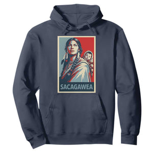Womens History Month Sacagawea Hoodie Native American Heritage Graphic TS12 Navy Print Your Wear