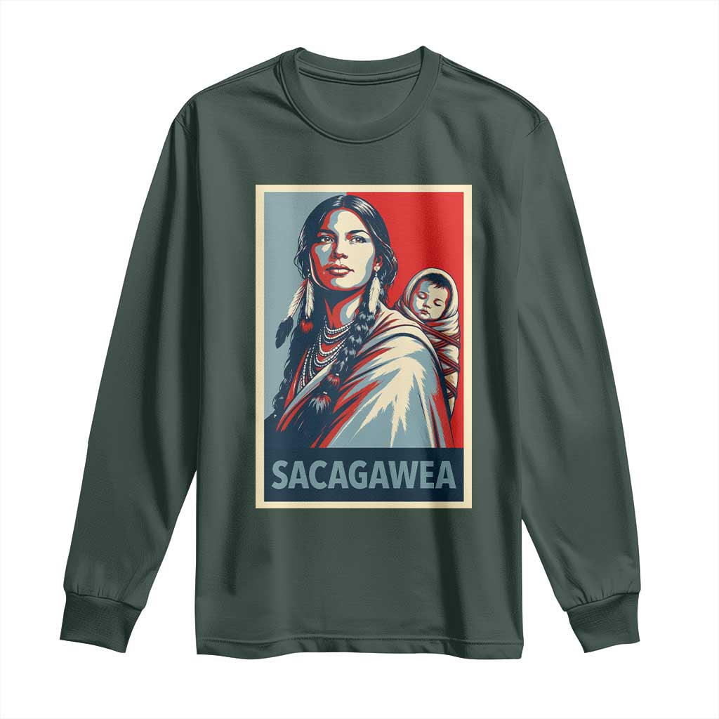 Womens History Month Sacagawea Long Sleeve Shirt Native American Heritage Graphic