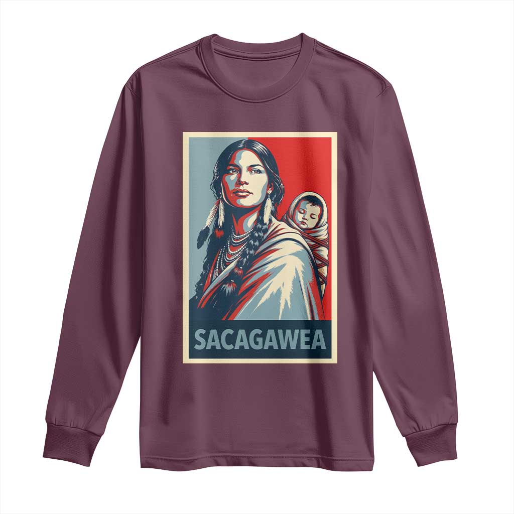 Womens History Month Sacagawea Long Sleeve Shirt Native American Heritage Graphic