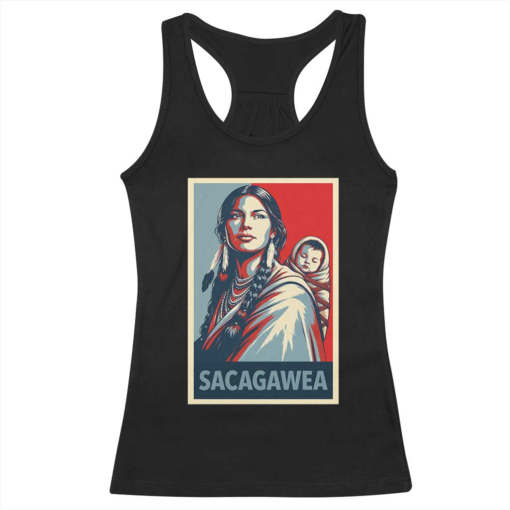 Womens History Month Sacagawea Racerback Tank Top Native American Heritage Graphic TS12 Black Print Your Wear