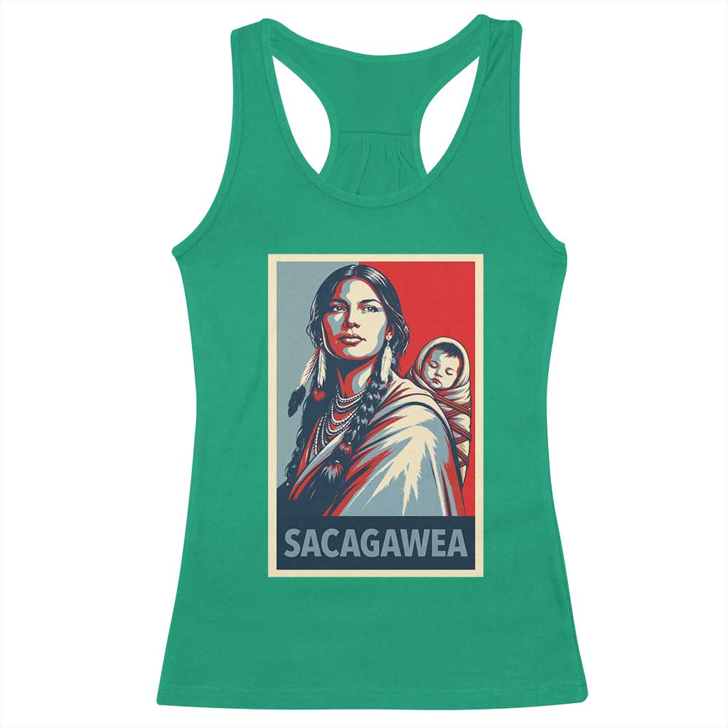 Womens History Month Sacagawea Racerback Tank Top Native American Heritage Graphic