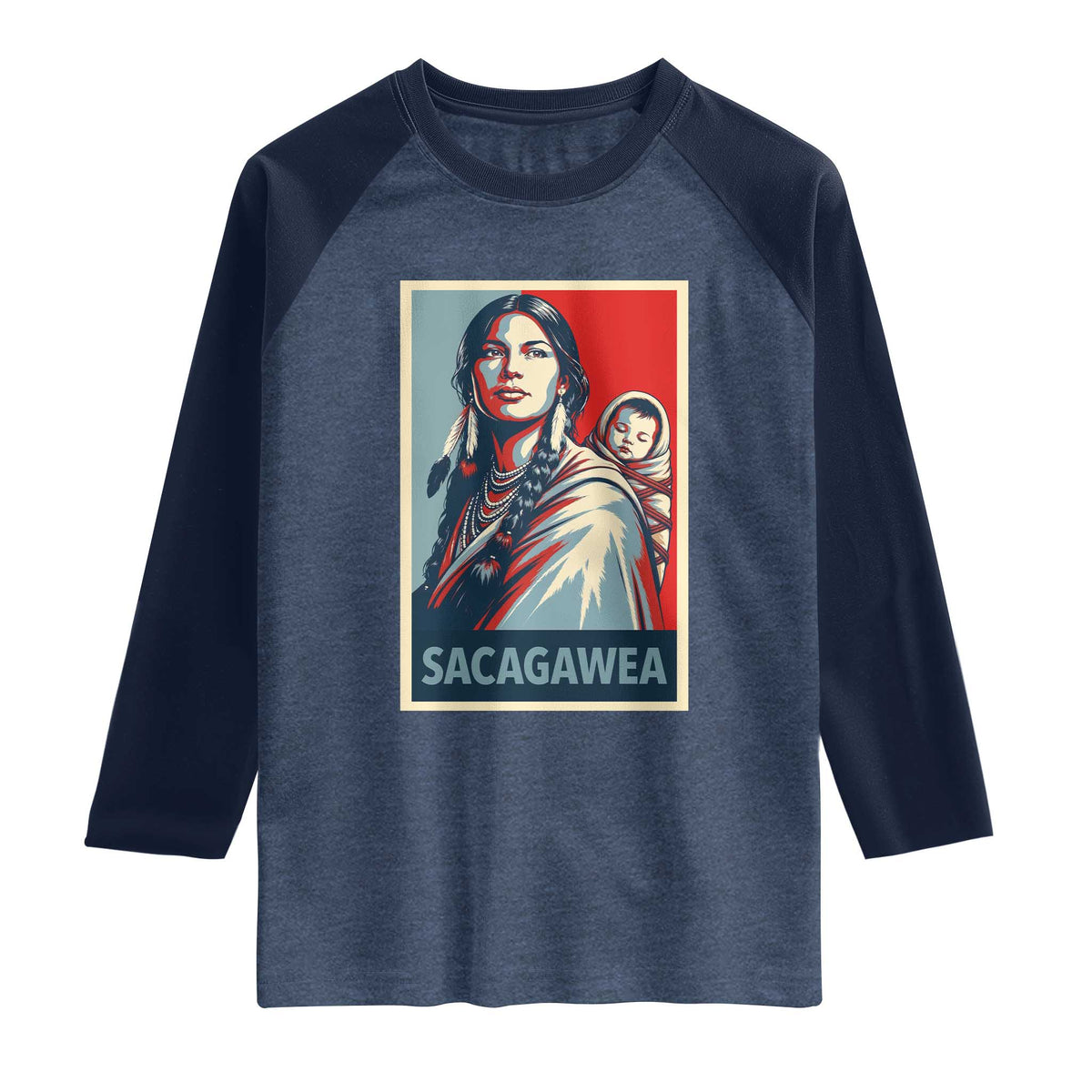 Womens History Month Sacagawea Raglan Shirt Native American Heritage Graphic