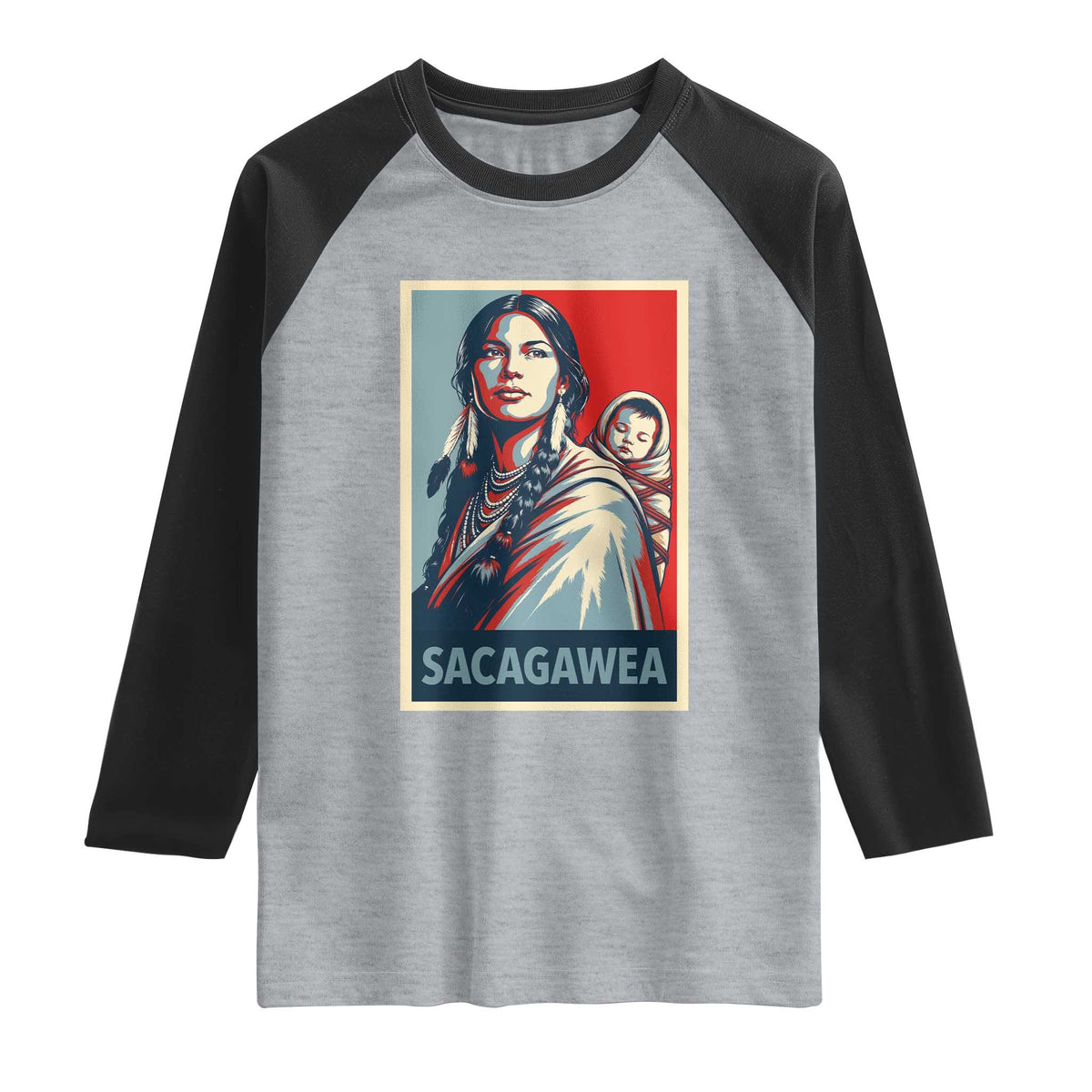 Womens History Month Sacagawea Raglan Shirt Native American Heritage Graphic