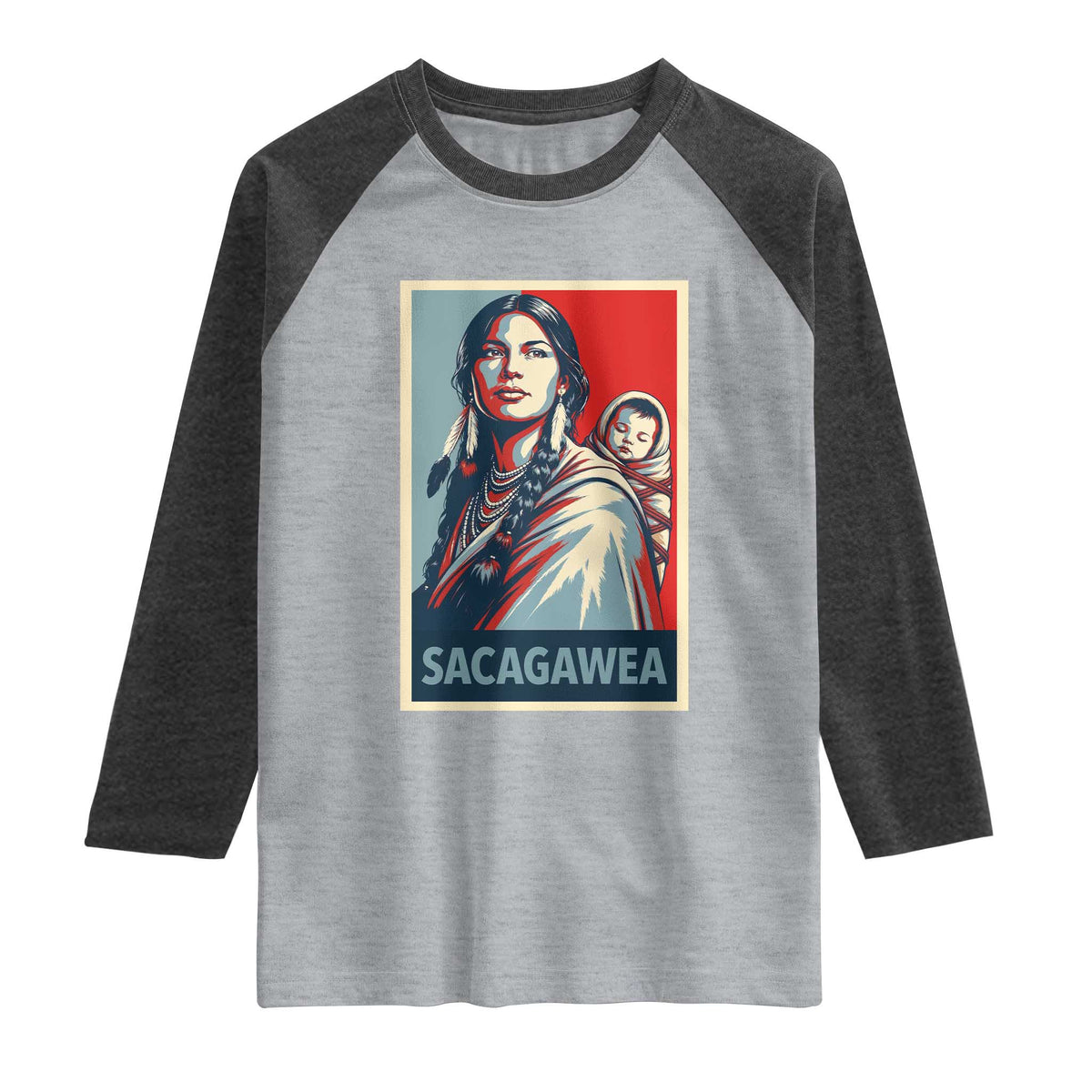 Womens History Month Sacagawea Raglan Shirt Native American Heritage Graphic