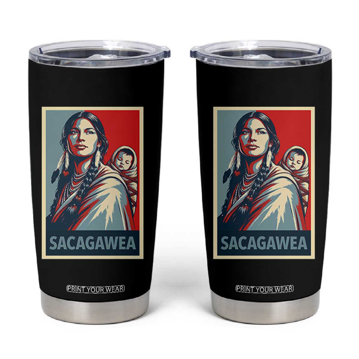 Womens History Month Sacagawea Tumbler Cup Native American Heritage Graphic TS12 Black Print Your Wear