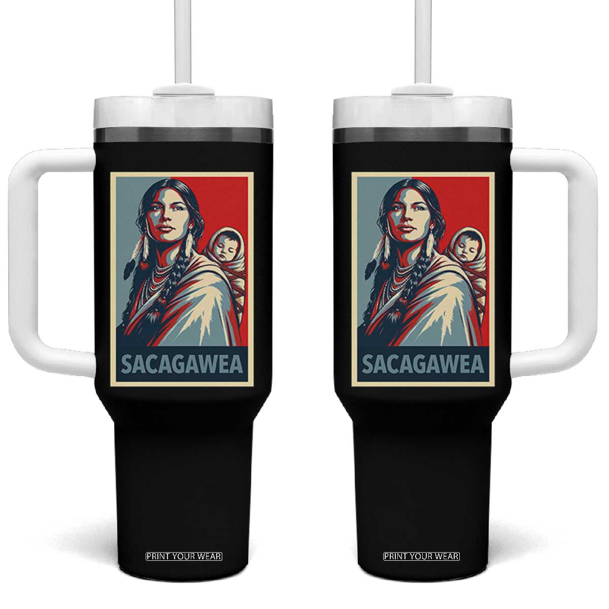 Womens History Month Sacagawea Tumbler With Handle Native American Heritage Graphic
