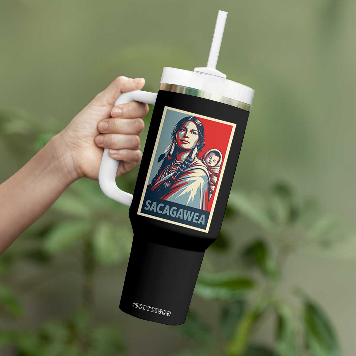 Womens History Month Sacagawea Tumbler With Handle Native American Heritage Graphic
