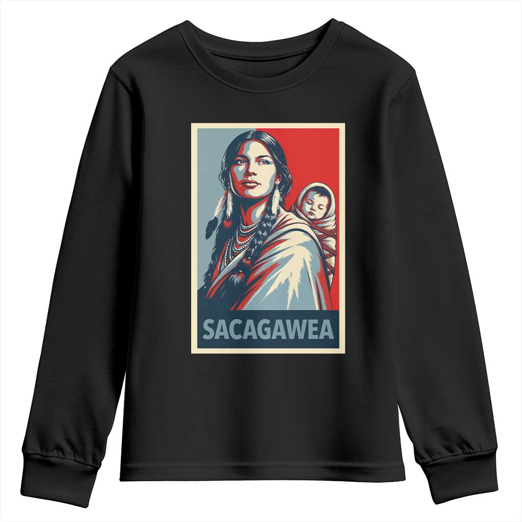 Womens History Month Sacagawea Youth Sweatshirt Native American Heritage Graphic