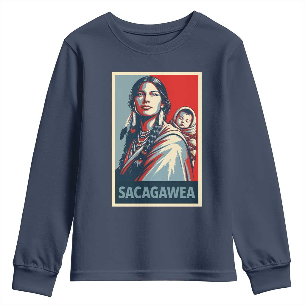 Womens History Month Sacagawea Youth Sweatshirt Native American Heritage Graphic