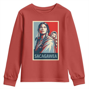 Womens History Month Sacagawea Youth Sweatshirt Native American Heritage Graphic