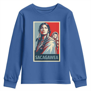 Womens History Month Sacagawea Youth Sweatshirt Native American Heritage Graphic