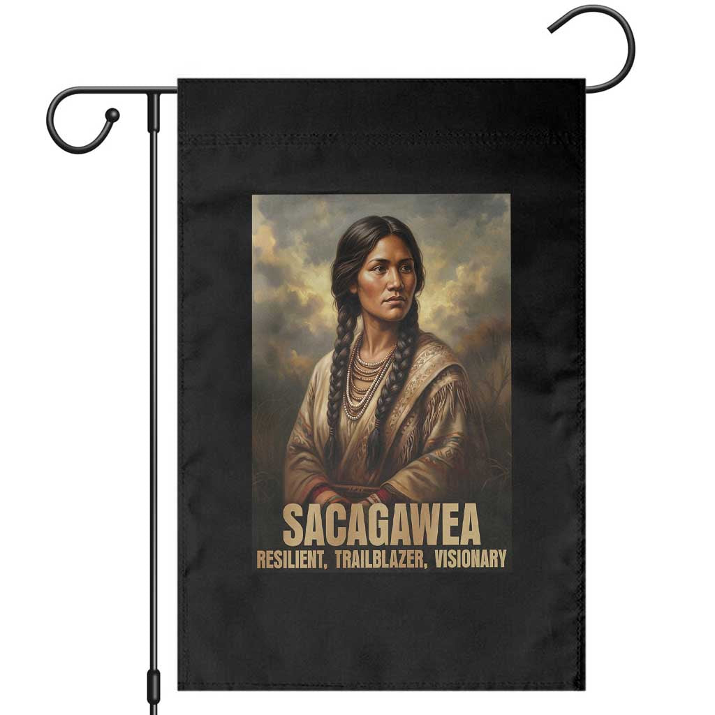 Sacagawea Native American Woman Garden Flag Resilient Trailblazer Visionary TS12 Black Print Your Wear