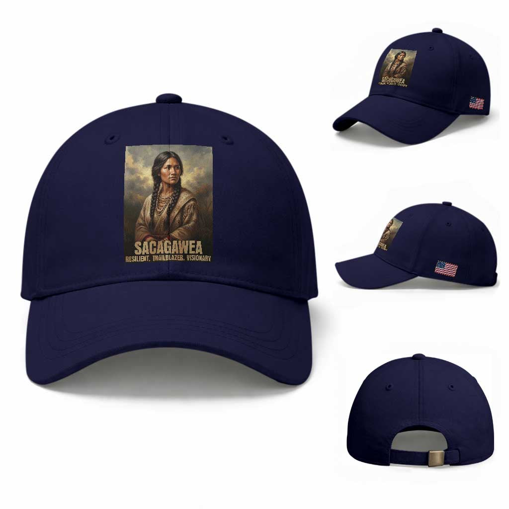 Sacagawea Native American Woman Baseball Cap Resilient Trailblazer Visionary TS12 Baseball Cap Universal Fit Dark Blue Print Your Wear