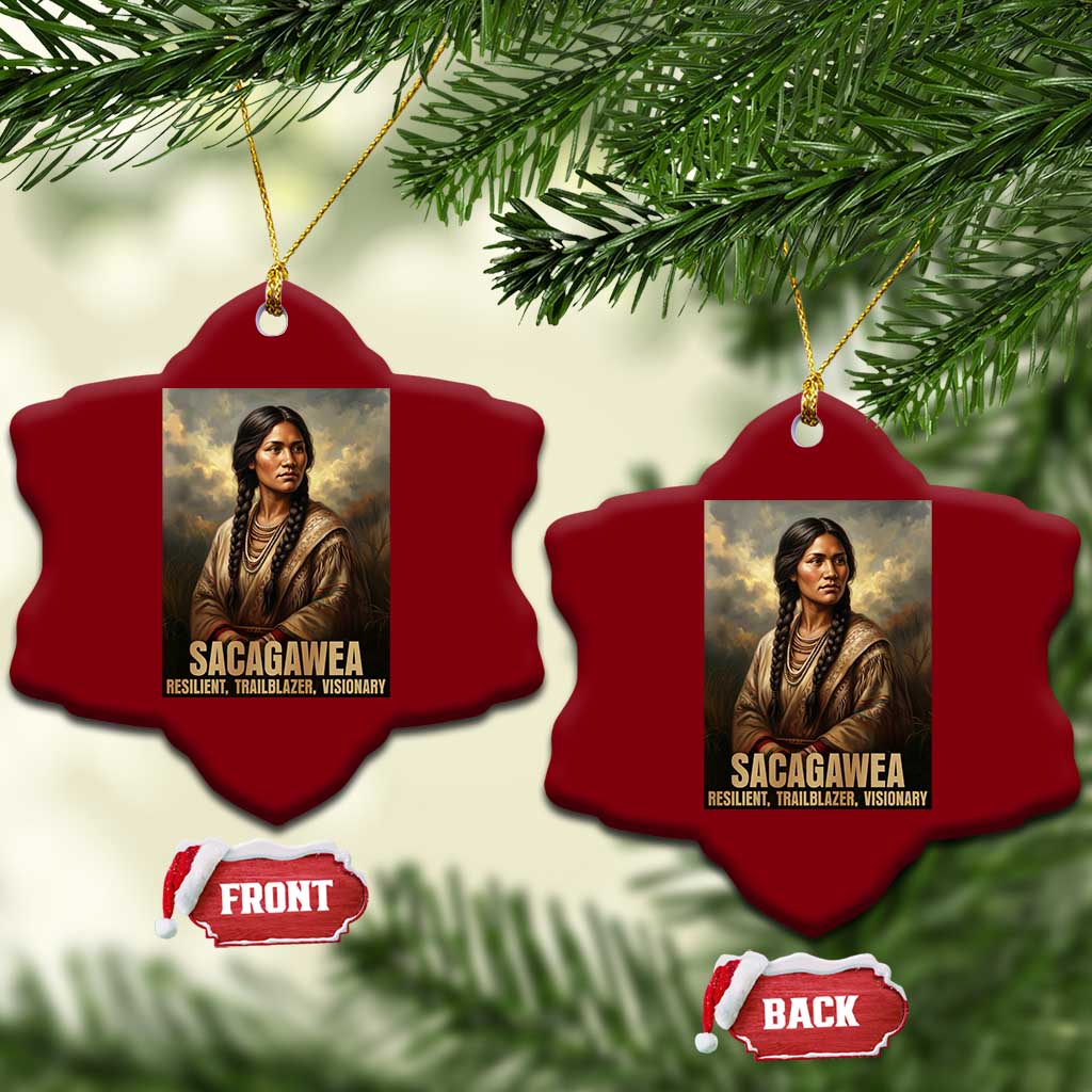 Sacagawea Native American Woman Ceramic Ornament Resilient Trailblazer Visionary