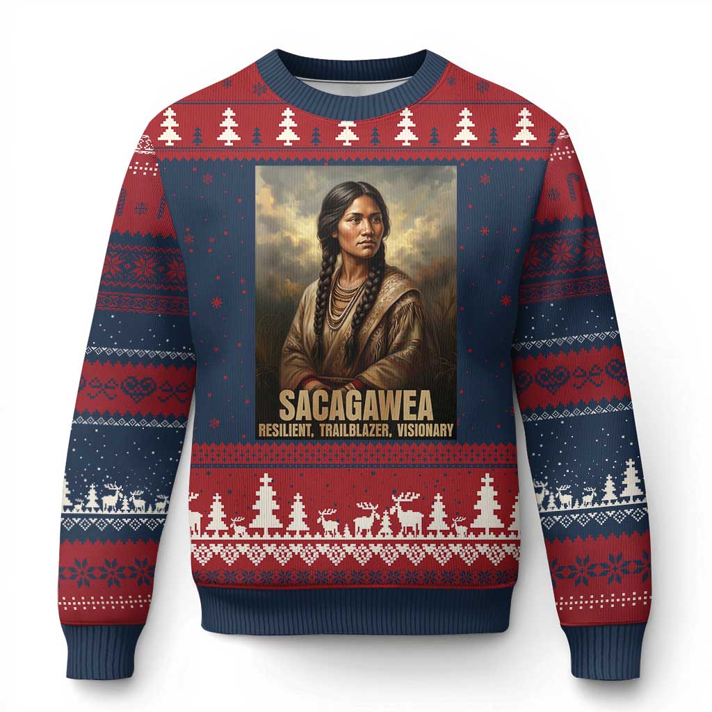 Sacagawea Native American Woman Ugly Christmas Sweater Resilient Trailblazer Visionary