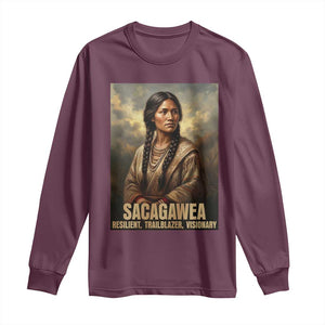 Sacagawea Native American Woman Long Sleeve Shirt Resilient Trailblazer Visionary