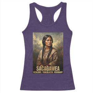 Sacagawea Native American Woman Racerback Tank Top Resilient Trailblazer Visionary