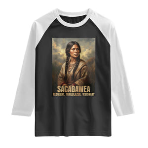Sacagawea Native American Woman Raglan Shirt Resilient Trailblazer Visionary